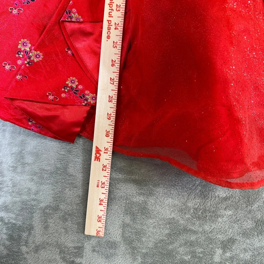 Disney Parks Elena of Avalor Red Floral Princess Costume Dress Girls Small 8A